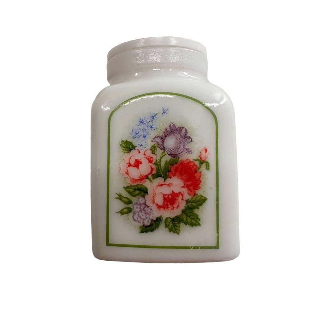 Vtg Avon Country Garden Ceramic Floral Salt Shaker 3" Peonies Cottage Granny